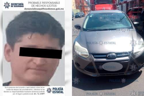 Atrapan en Metepec a Brian "N" en auto robado; ambos fueron detenidos